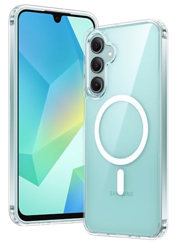 FNTCASE for Samsung Galaxy A16-5G Case: Magnetic Military Grade Drop Protection Anti Yellowing Cell Phone Cover - Rugged Shockproof Protective Bumper Transparent Cases(Clear) - 4