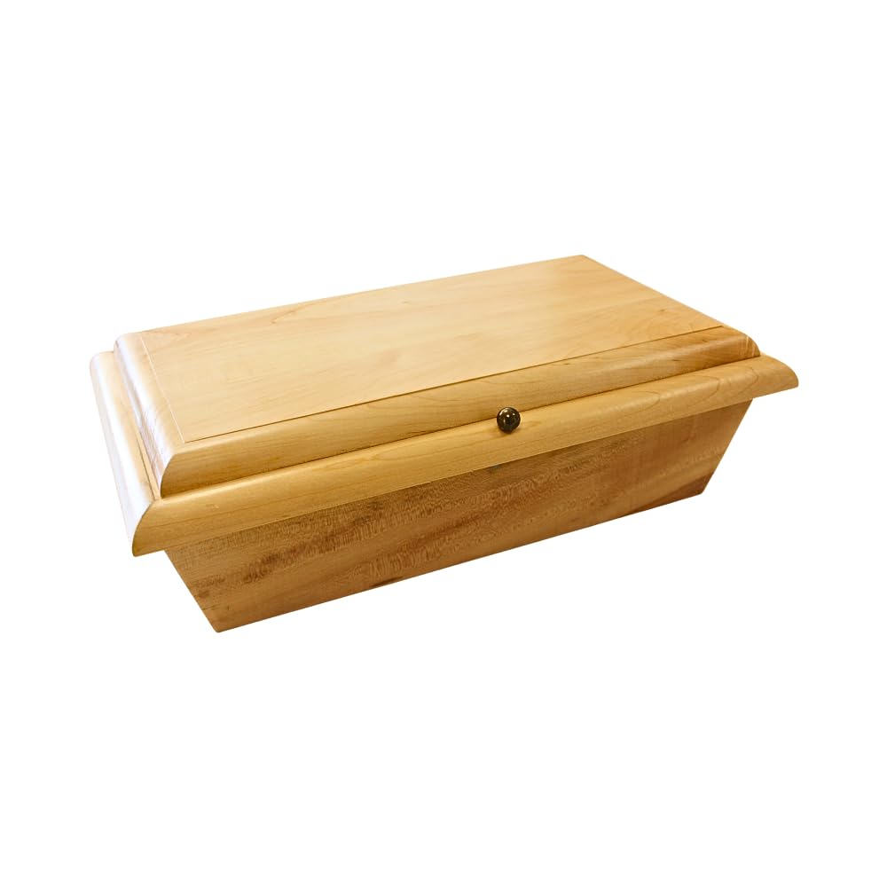 Hochwertiger würdevoller Eichenholzsarg für Kleintiere, Tiersarg, Hundesarg, Katzensarg, Kanninchensarg, Bestattungskiste massiv für Kleintiere aus Holz naturfarben, L/B/H 46 x 28 x 16 cm.