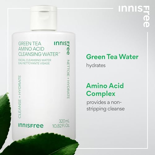 Innisfree Green Tea Amino Acid Cleansing Water, Hydrating Micellar Water, Korean Skincare Makeup Remover thumb #1