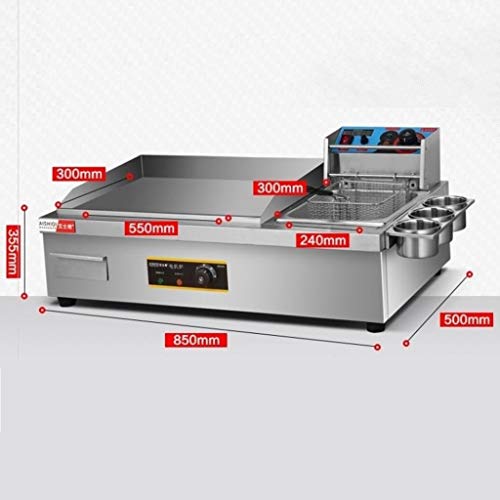 BLLXMX Edelstahl Elektrische Friteuse, Mit DREI Mobilen Zubehörteilen Hat Eine Maschine Mehrere Funktionen, Wird In… – Bild 3