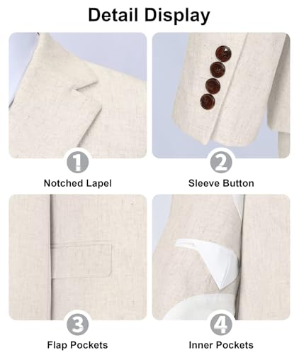 Retro Linen Mens Suit Jacket Vintage Blazer Casual Slim Fit Blazers Men Suit Separates Linen Sport Coats for Wedding Prom2