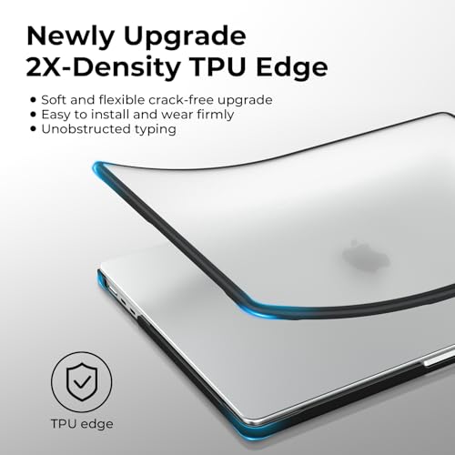 Image of BlueSwan Anti-Cracking Case for MacBook Air 13 inch, M5 2026 M4 M3 M2 2025-2022 A3449 A3240 A3113 A2681, Drop Protection Soft TPU Bumper PC Base for Air 13.6 inch, Frosted Clear