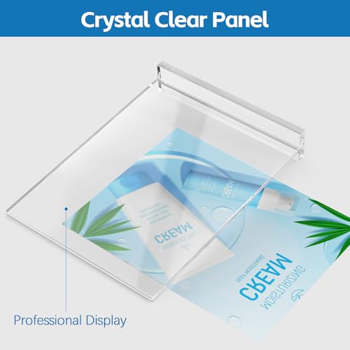 Image of Dynta 8 Pack Acrylic Sign Holder 8.5 x 11, Clear Display Stand with Stable Base, Double Sided Table Sign Holder for Menus, Flyers, Office & Business Countertop Use