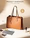 LOVEVOOK Laptop Tote Bag for Women,15.6 Inch Waterproof PU Leather Work Bag, Professional Computer Bags Business Office Work Briefcase Handbag Purse Shoulder, Office Gifts for Women, Brown