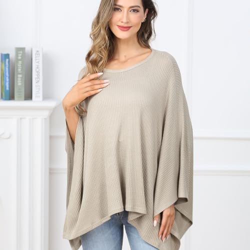 Image of Knit Nursing Cover for Baby Breastfeeding, Cozy Swaddle, Breathable and Soft, Wide Neck with Stretch for Easy View (Grayish Green)