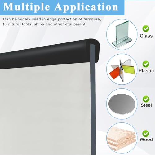 Image of HASTHIP 16.4ft Rubber Edge Trim Tape, EPDM Self-Adhesive Strip Flexible
