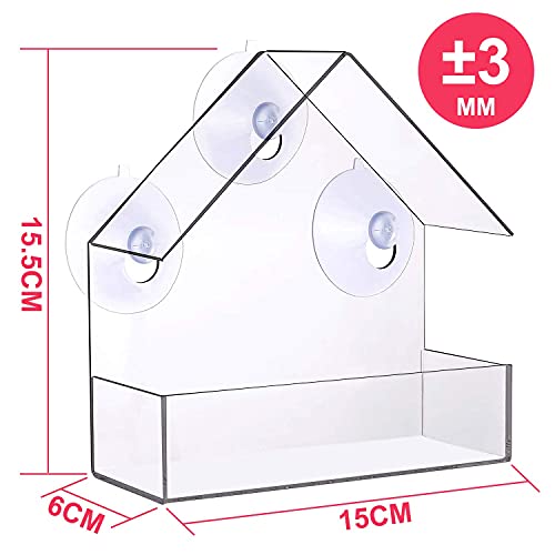 Mangiatoia per Uccelli Trasparente Mangiatoia per