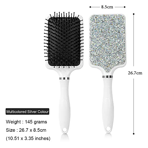 Hair Brush Set Anti Static Massage Vent Hair Brush Detangling Brush with Wide-toothed-comb Paddle Brush for Women Men Multicolored Silver Colour - Image 2