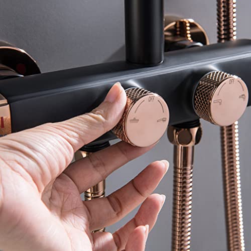 Ensemble de douche en or rose d'exception avec mitigeur en laiton massif - 4
