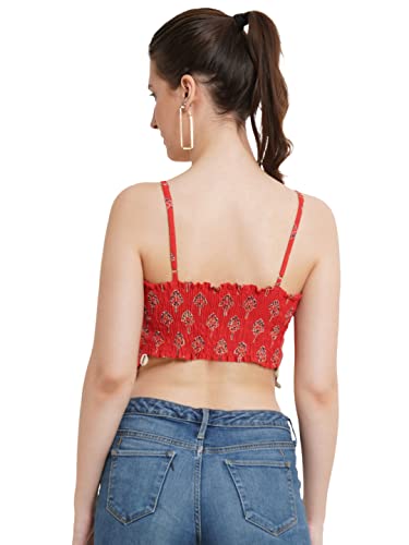 Image of POPWINGS Casual Solid Puff-Sleeves Crop Top for Women || V-Neck Crop Top for Women || Half-Sleeves Summer Crop Top for Women || Crop Tops for Women Fancy Crop Top for Women