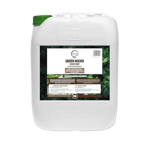 GREENGOF Jabón Potásico Premium (Solución Potásica), 20L - Concentrado - Hongos y Plagas - Actúa por Contacto - Mejora Defensa de Las Plantas - Natural - Pulgón, Mosca Blanca, Araña Roja, Cochinilla.