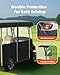 Golf Cart Cover Enclosure 4&6 Passenger, Golf Cart Cover for Yamaha Club Car EZGO, Waterproof 600D Oxford Rain Cover, Transparent Tail Light Panel, Foldable Door,4-Sided Clear Windows