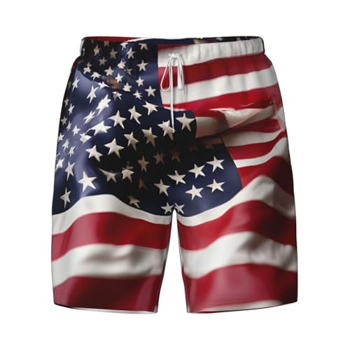 Pantalones cortos de natación ligeros bañador transpirable bandera americana secado rápido 5