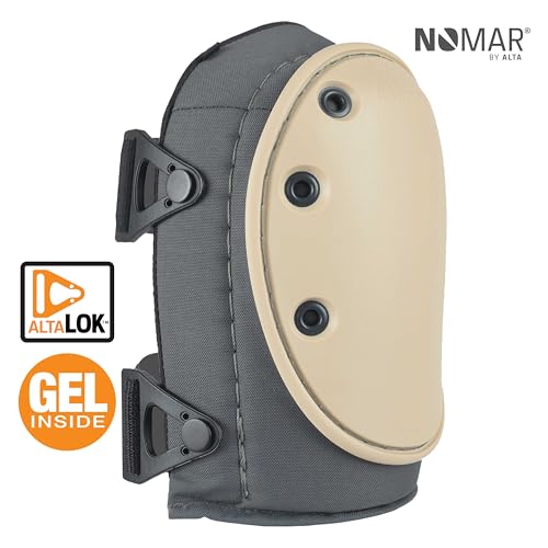 Image of ALTA 56223.50 AltaGUARD Gel Insert Knee Protector Pad, Gray Cordura Nylon Fabric, AltaLOK Fastening, Flexible Cap, Long, Nomar | AltaLok Fastening, Cap secured, 6 color-coordinated brass grommets, Rodilleras de trabajo