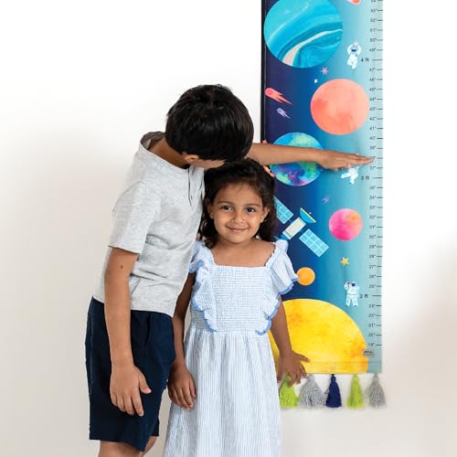 Image of ZOOKEEPER Height Chart for Kids (19 inch-72 inch) Premium Tim The Traveller Durable Cotton Wall Hanging Growth Measuring Ruler for Baby Room, Nursery and Playroom Cute Home Wall Decor and Perfect Gift for Boys and Girls