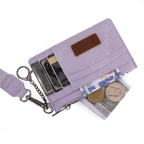 Image of Montana West X Wrangler RFID Card Holder Small Credit Card Holder for Women Card & ID Cases Slim Wallet Cards Holders with Keychain Wristlet Strap