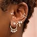 New 2026 1 Pc Stainless Steel Flower Dangle Earrings For Women Cubic Zirconia Cartilage Ear Studs Earrings Helix Tragus Piercing Jewelry Trendy Jewelry Fashion Festival