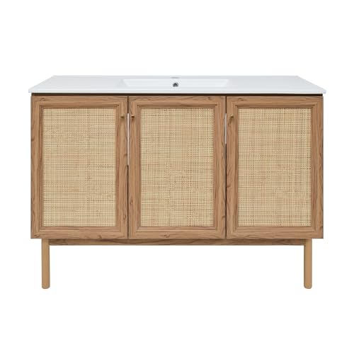 Image of Swiss Madison Classe 48 inch Bathroom Vanity in Oak Bath Sink Cabinet Sink Included