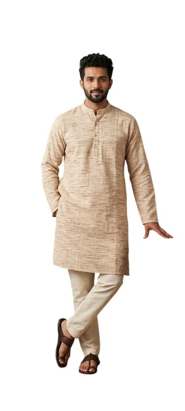 Kurta for Man | Men's Trendy Kurta | Men's Casual Kurta for Wedding | Stylish Full Sleeve | Mandarin Collar | Khadi Cotton Slub-picture-19