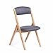 KSUNGB Sedia Pieghevole in Legno Tinta Unita Sedia Pieghevole Design ad Arco Sedia da Pranzo Sedia Schienale sedie di Svago Balcone Sedia da Ufficio Design Pad in Gomma Legno Massiccio, Gray