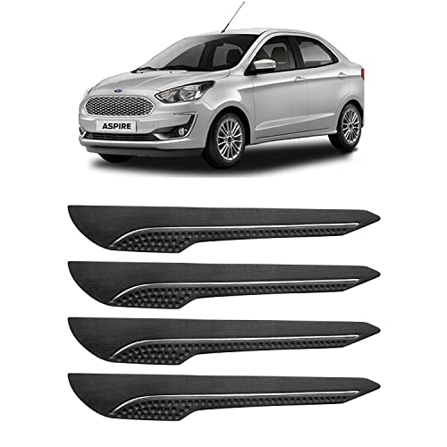 Image of AOSIS-Car Bumper Protector /Bumper Guard for Ford Aspire with Single Chrome Stripe (4-Pcs)