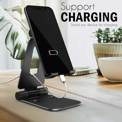Image of APPUCOCO 360 Rotation, Foldable Design Mobile Stand with Metal Base, Multiple Height & Angle Compatible with Smartphones, Tablets