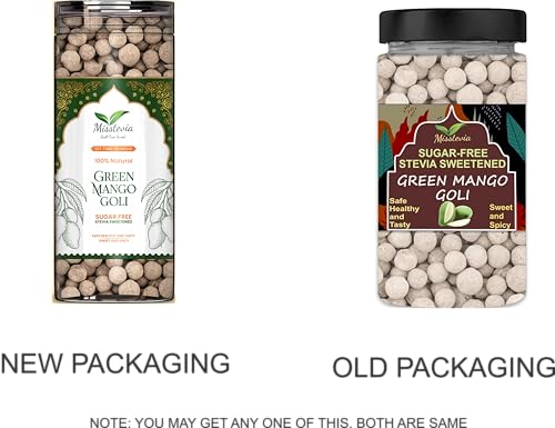 Image of Misstevia Sugar Free Green Mango Goli (110g) | Stevia Sweetened Aam Pachak | Sweet & Spicy Chatpata Churan | Digestive Mukhwas | Mouth Freshener | No Added Sugar