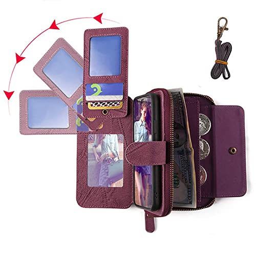 Funda tipo cartera para iPhone que evita pérdidas con tarjetero de cremallera 6