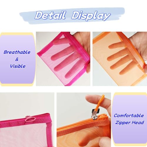 5 Pack Small Zipper Pouch for Purse & 5 Pack Mesh Pencil Pouches Mini Zipper Pouch Bags for Purse Organizer Pouches Small Travel Toiletry Pouch Bag Diaper Bag3