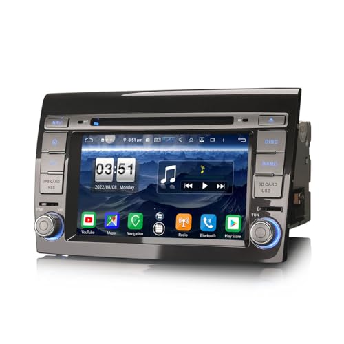 【Android 13, 8-Core, 4GB RAM+64GB ROM】GPS 7 pollici DVD Autoradio per FIAT BRAVO 2007-2014. Octa Core, 2* A75 + 6* A55 64-bit 2000MHz CPU, decoder canbus incluso. Supporta 2 schede e 3 USB fino a 5 * 256 GB di spazio di archiviazione esteso. Schermo IPS da 7 pollici, display ultra nitido Full HD. Design unico: stile UI a 8 temi tra cui scegliere. Scattante e reattivo, eccellente capacità multitasking.
