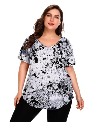 Image of BELAROI Women Plus Size Tops V-Neck Tunics Shirts