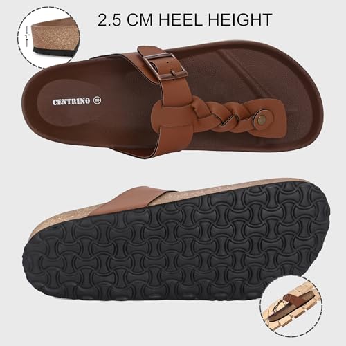 Image of Centrino Men's Berkin-Style Slip-On Sandals | Open Toe Design | Soft PU Footbed | Lightweight & Comfortable | Arch Support | On-Grip Sole | Casual Outdoor Wear (6867)