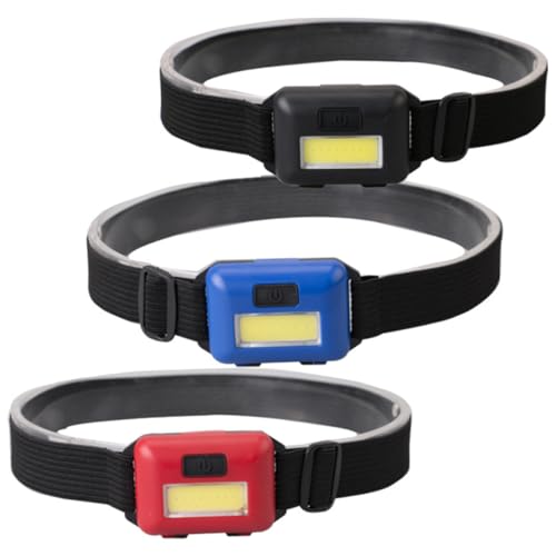 YARNOW 3 Piezas Faro Led Lámpara Inalámbrica Lámpara Que Funciona Con Pilas Linternas Frontales De Camping Para Adultos Faro De Alta Potencia Lámpara De Cabeza Faro De Acampada Blue