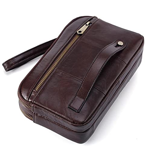 Hebetag Leather Clutch Bag Wrist Purse For Men Women Business Organizer Wristlet Strap Pouch Coin Money Case Wallet Handbag Cell Phone Holder Daypack thumb #3