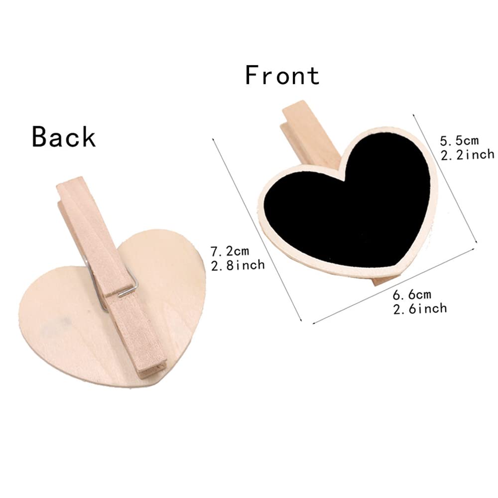 Kanyka 30 Mini lavagna legno messaggio Piccola Lavagnette Segnaposto Lavagna Legno Clip come targhetta Per Promemoria, Segni Numero Tavolo, Matrimonio, Bar, Etichetta Alimentare, Decorazioni Per Feste