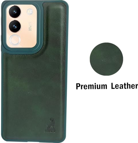 Image of AIBEX Shield Back Cover Case Compatible with Vivo V29e 5G Back Cover | Flexible Vegan Leather | Full Camera Protection | Raised Edges | Super Soft-Touch | Bumper Case
