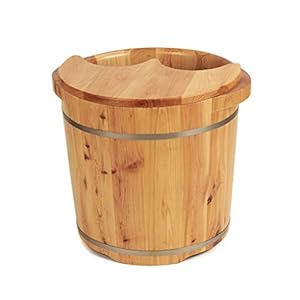 Foot Tub Wooden Foot Basin Solid Wood Foot Tub,Cedar Foot Bath Barrel,Pedicure Bowl Spa Massage Pedicure Barrels,Smooth And Delicate Pedicure Barrels,With Lid,2 Sizes foot Bath Wooden Bucket Foot Spa