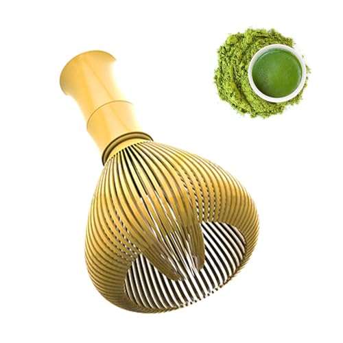 TVETE 抹茶ブレンダー 抹茶ブラシ matcha whisk ABSプラスチック製 竹型 速乾性 茶筅 茶道 道具 抹茶ブラシ泡立て器 抹茶 バブル 泡立てツール バリなし カビ生えない クリーン簡単 乾きやすい (竹イエロー)