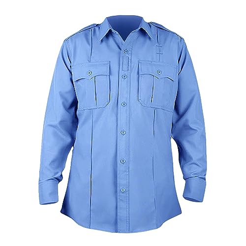 Image of First Class 100% Polyester Short & Long Sleeve Zippered Uniform Shirt 4 Pocket Hidden, Law Enforcement BDU Zipper Closure.