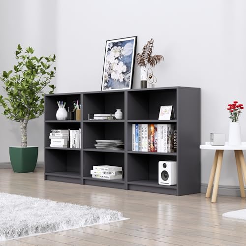 Image of Bniture Engineered Wood Bookshelf for Home | Multipurpose Wooden Book Shelf for Study Room, Home Decor Storage Rack, Showcase Organizer for Living Room, Bedroom, Office | Slate Grey
