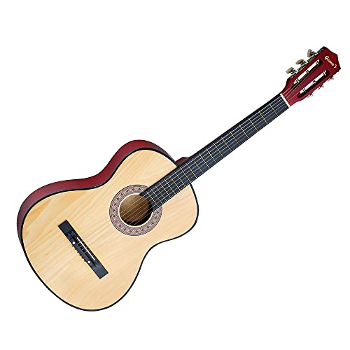 Violão Acústico Tradicional para Iniciantes, 6 Cordas de Aço, Bege, 38', Madeira Birch/Basswood