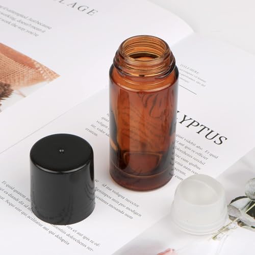 2Pcs Brown 30ml Glass Essential Oil Roller Bottles Refillable Roll on Bottles Empty Deodorant Bottle Containers Rollerball Bottles Beauty and Personal Care Tools for Fragrance Cosmetics2