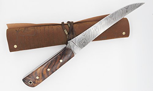 (38 5/18) Dkc-611 Salt Point Fishing Filet Knife Damascus Blade Hunting Handmade Knife Fixed Blade 4.9 Oz 10" Long 6" Blade #TOP4
