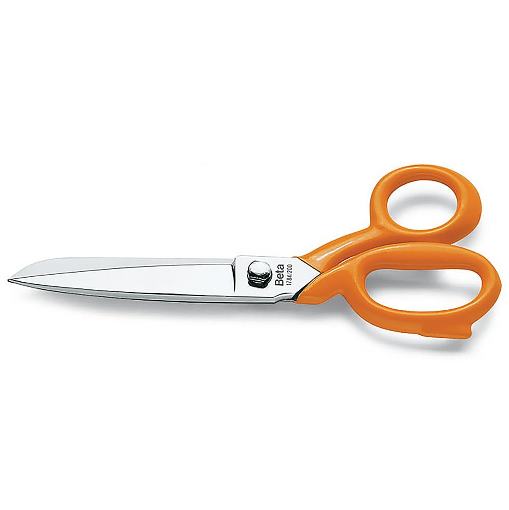 BETA - Forbici Modello Pesante Professionali 200 mm, Multiuso per Tagli Gravosi con Lame in Acciaio Inox, Struttura Robusta All Metal, Manici Antiscivolo, Utensile Taglio, 1784 200