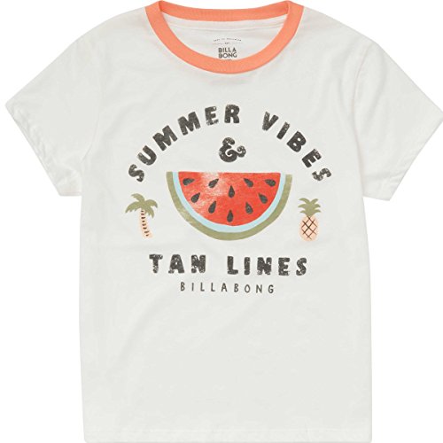 Billabong Girls' Big Summer Vibes Tee, Cool Whip/White, XS