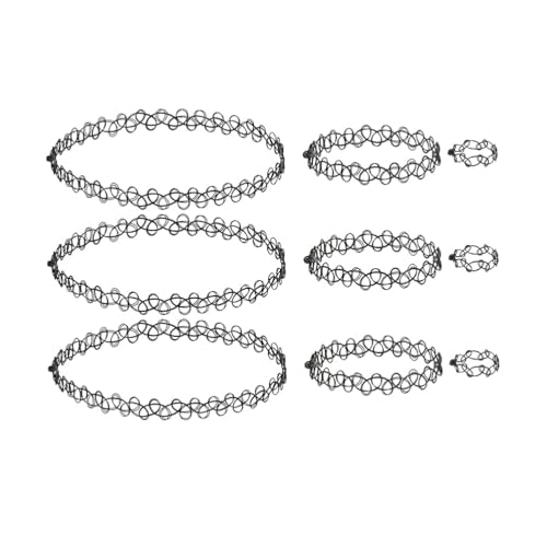 JchEnye Halsketten-Set (3 Sets à 9) Halsketten Armbänder, Ringe...