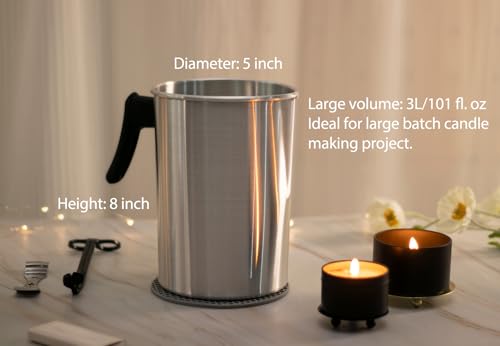 Aroparc 2 potes para fazer velas de 2,863 g com cera de soja natural de 2,3 kg, panela grande de der