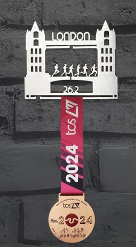 Présentoir de médailles Marathon de Londres robuste et mural