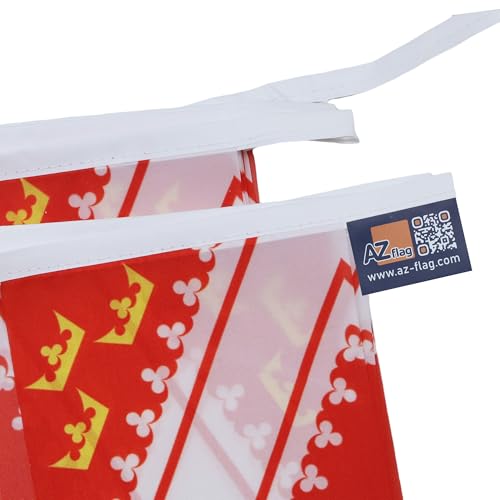 Image of AZ FLAG Alsace 6 meters BUNTING Flag 20 flags 9'' x 6'' - French region of Alsace STRING flags 15 x 21 cm