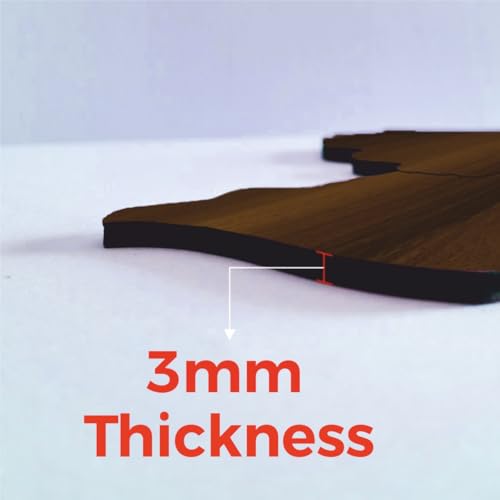 Image of rawpockets - 3D Wooden World Map With Clock Wall Decor | Wall Art, Wall Hangings & Gift | Travel Map | Living Room Wall | Bedroom Wall | Working Space - Dark Walnut Color - Small Size (110 X 65 CM)